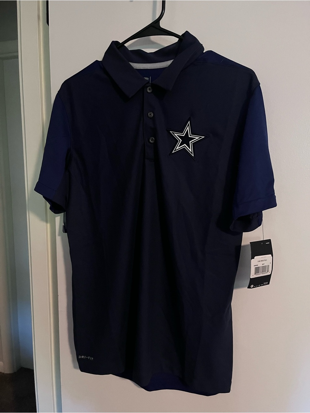 NFL Men's Navy Polo with White Star Logo